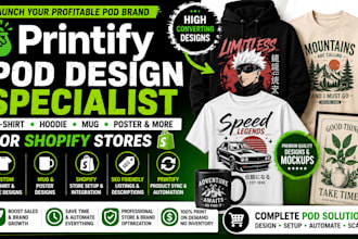 printify pod t shirt apparel hoodie apparel mug poster design specialist shopify