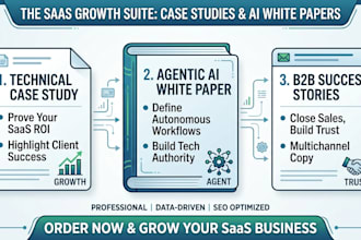 write technical ai saas case studies, agentic ai white papers and b2b stories