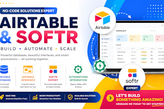 do airtable database, airtable interface, softr expert, automations integration