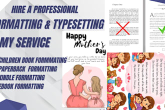 format your amazon KDP kindle ebook and paperback children  book  layout design