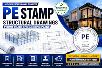 provide pe stamp USA licensed engineer and permit ready engineering plans