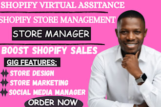 be your shopify virtual assistant for store management, shopify marketing VA pod