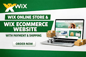 build modern wix online store, wix ecommerce website with payment and shipping