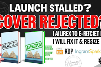 fix rejected cover, resize, and format for ingramspark, KDP, and lulu