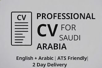 write professional ats CV resume design for ksa dubai jobs