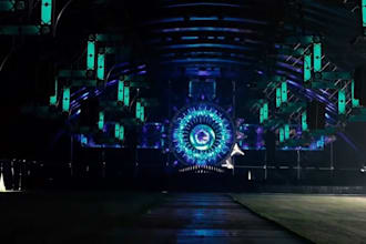 concert stage show dj visual vj loop 3d stage lighting led screen motion graphic