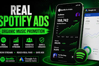 run spotify ads campaign to grow real streams and monthly listeners