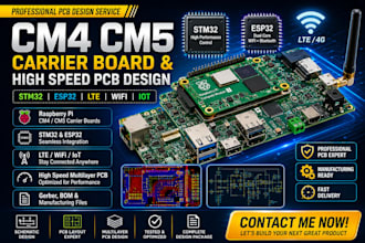 design raspberry pi cm4 cm5 carrier board high speed pcb with stm32 esp32 lte