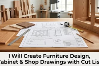 create furniture design, cabinet, and shop drawings with cut list