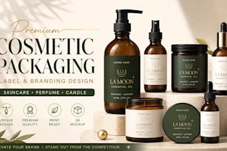 design premium cosmetic packaging skincare label and branding