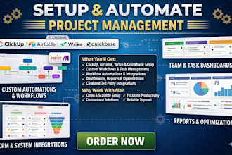 setup and automate airtable, clickup, wrike and quickbase for your business