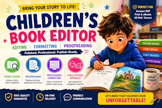 do children book editor book editing and formatting and book proofreading