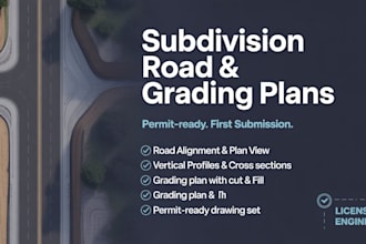 design subdivision road and grading plans for permit submittal