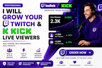 twitch promotion and kick promotion and boost your viewers
