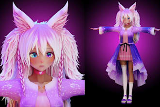 3d character models for vtuber, vroid, mmd, vrm, vrchat, iclone 8, i4d2