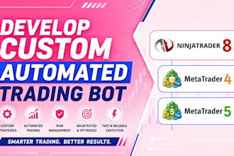 develop custom automated trading bot for ninjatrader 8, mt4, and mt5