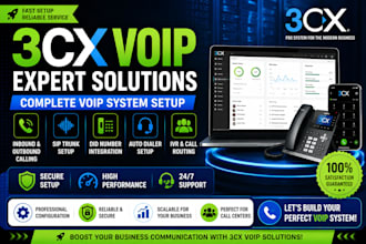 create 3cx, did number, sip trunk and voip auto dialer system