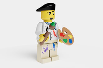 create custom 3d lego model, lego minifigure 3d toy for 3d printing