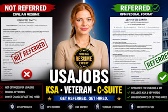 write ats federal resume for usajobs, ksa, veteran, military, c suite resume