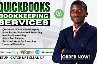 do quickbooks online bookkeeping accounting setup, clean up wave xero bookeeping