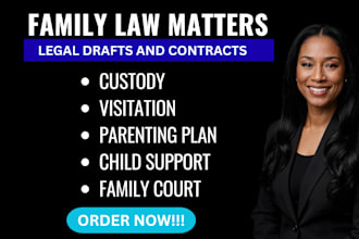 draft divorce, child custody, and legal family law documents