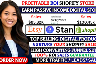 setup 7 figure shopify digital product, stan store, etsy shop seo, digital store