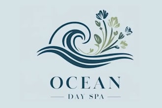 make memorable ocean day spa logo with professional support