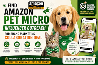 find amazon pet micro influencer outreach for brand marketing collaboration deal
