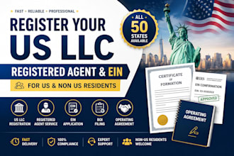 register US llc, registered agent and ein for non US residents