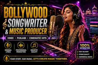 write and produce wedding bollywood hindi songs  songwriter hindi lyric punjabi