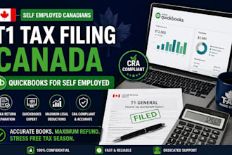do bookkeeping and file your t1 tax return for self employed canadians in quickb