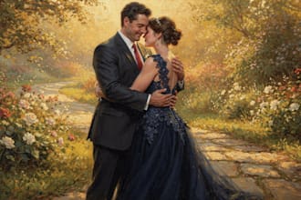 paint couple portrait painting in oil canvas