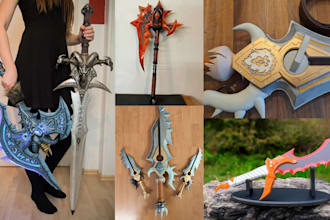 custom cosplay props stl files 3d printable helmet armor weapon sword design