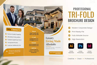 create modern bi fold tri fold brochure and flyer design for business