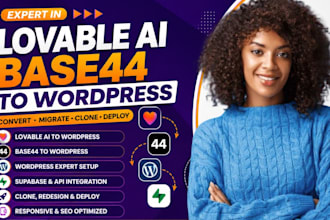 convert lovable ai website to wordpress,base44 to wordpress,clone lovable to app