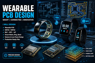 design wearable pcb esp32 nrf ble nfc smart ring watch iot sensor device