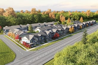 republish residential suburban develop, townhouse community, landscape site plan