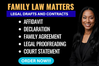 draft divorce, child custody, and legal family law documents