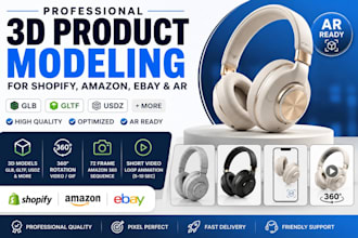 create 3d glb, gltf, usdz model for shopify amazon and ar stores