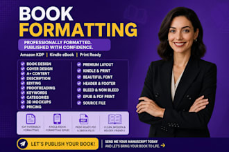 book formatting kindle ebook formatting, paperback formatting, book cover design