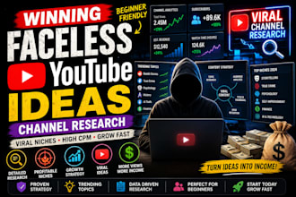 research winning faceless youtube ideas for beginners