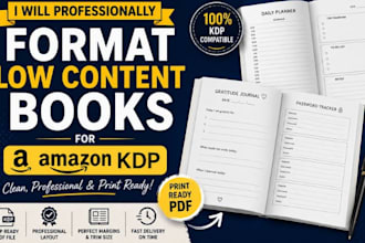 professionally format low content books for amazon KDP