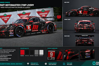 design realistic sim racing car livery for assetto corsa and fivem in 24hrs