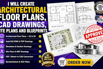 create architectural floor plan, cad drawings, mep construction blueprints