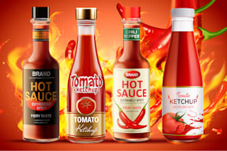 design hot sauce seasoning label, spice, bottle label design