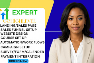 build gohighlevel sales funnel, go high level landing page, ghl website expert