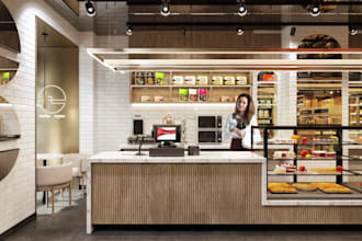 3d interior design commercial retail shop supermarket grocery store shoppingmall
