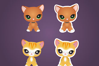 cute animal cartoon illustration lps