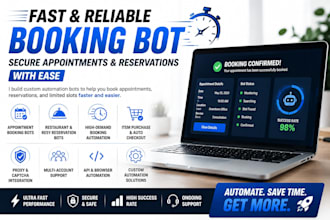 build appointment bot booking bot resy bot reservation bot item bot