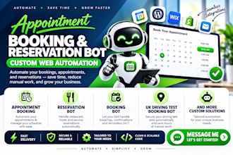 build appointment booking bot rdvs reservation bot uk driving test bot resy bot